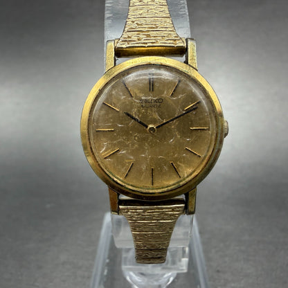 Seiko Watch Women 22mm Champagne Dial Gold Tone Round 2320-0030 New Battery0
