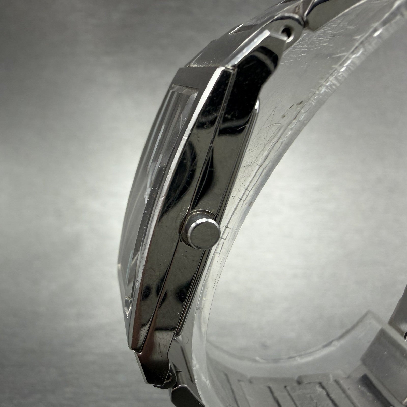 Citizen XC Tank Watch Men 16mm Gray Dial Silver Tone Rectangle 5431-T003982 Runs2