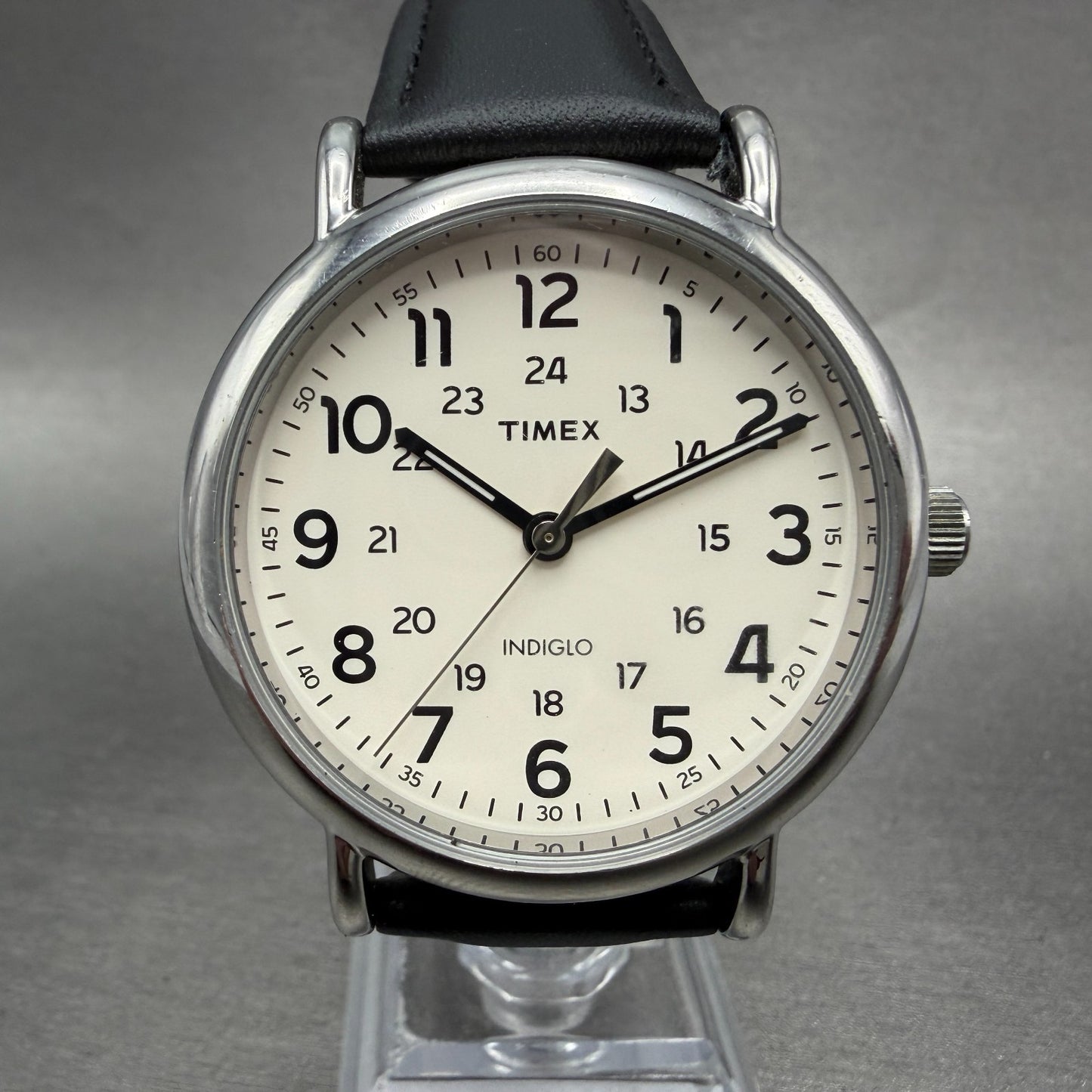 Timex Weekender Watch Men 40mm White Dial Silver Tone TW2T21600 New Battery0