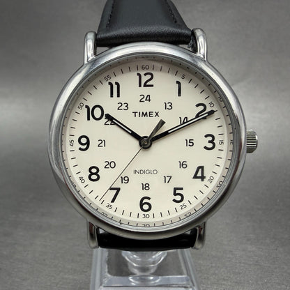 Timex Weekender Watch Men 40mm White Dial Silver Tone TW2T21600 New Battery0