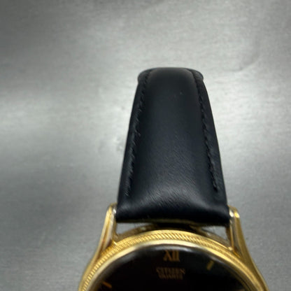 Citizen Watch Men 34mm Black Dial Gold Tone Round 6031-S32984 New Battery4