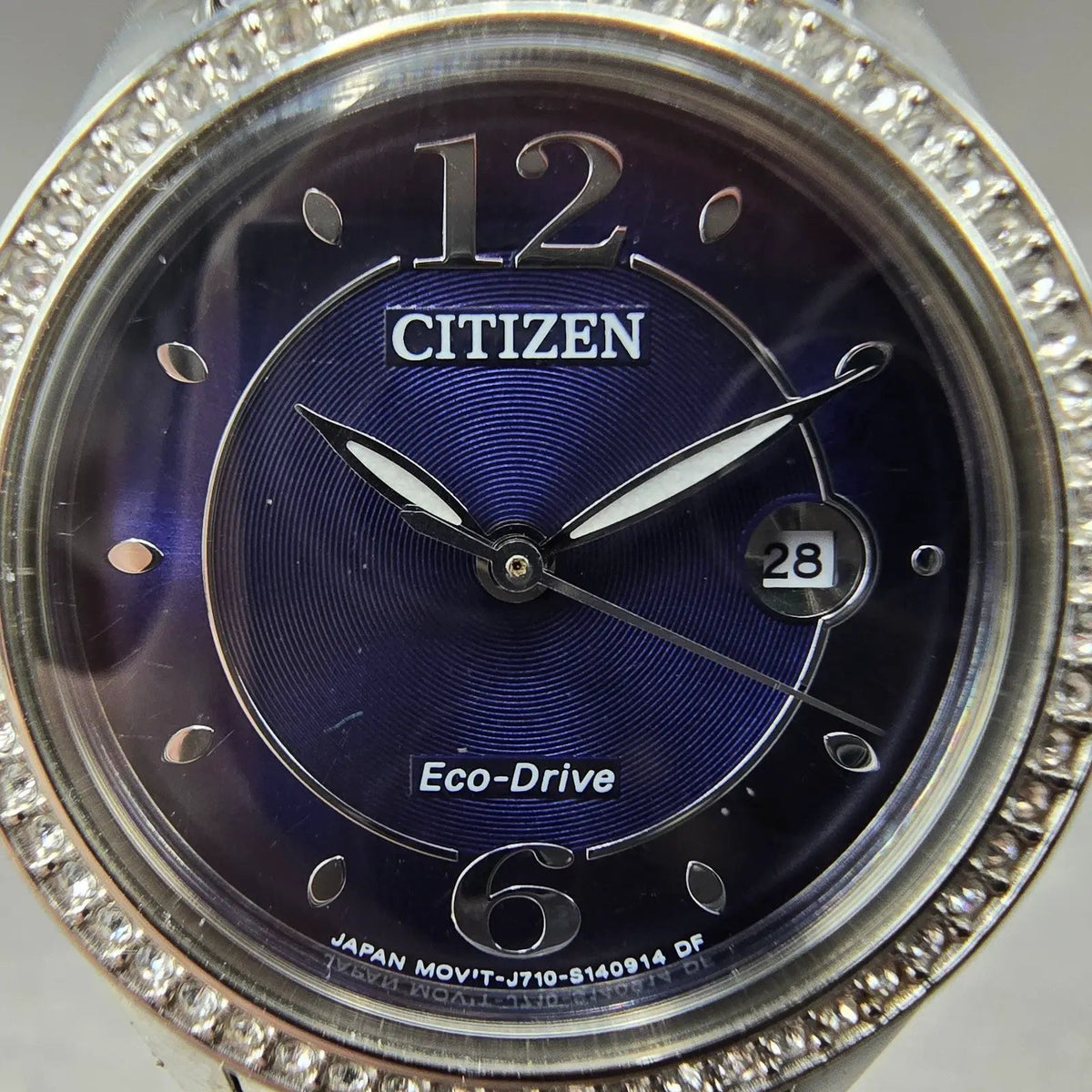 Citizen Silhouette Eco-Drive Watch Women 29mm Blue Dial Steel Date FE1140-86L JP1