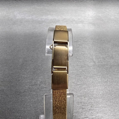 Seiko Tank Watch Women 12mm Gold Dial Gold Tone Rectangle 2E20-6479 New Battery7