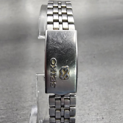 Seiko SQ Watch Women 24mm Black Dial Silver Tone Daydate Round 8523-0060 New Bat7