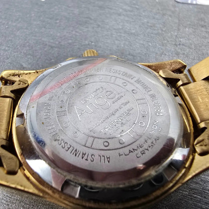 Invicta Angle Heart Watch Women 35mm Champagne Dial Gold Tone 21384 New Battery9