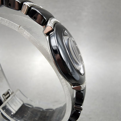 Wittnauer Watch Women 24mm Black Dial Black Ceramic Diamond Accent New Battery3