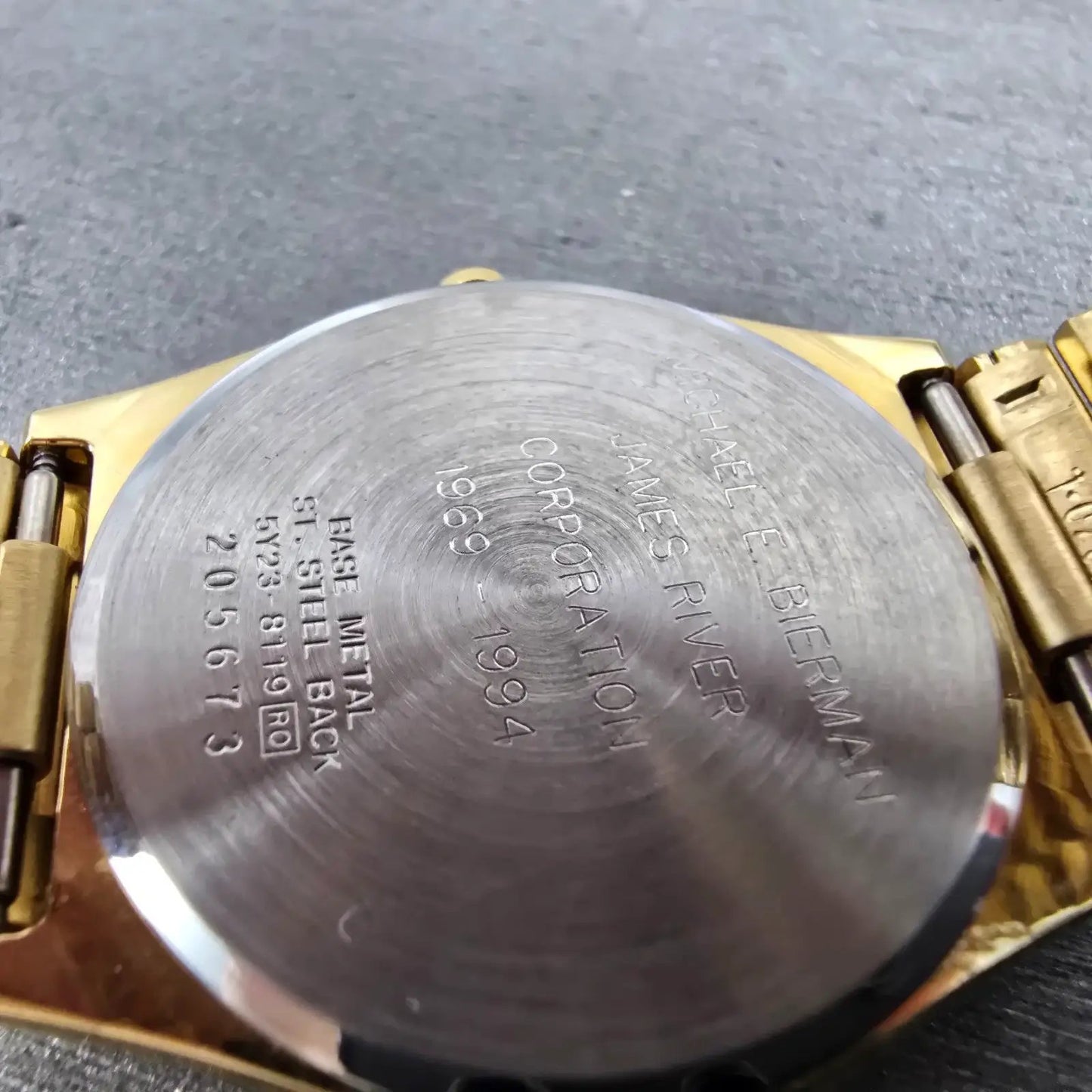 Seiko Watch Men 33mm Champagne Dial Gold Tone Daydate 5Y23-8119 New Battery VTG10