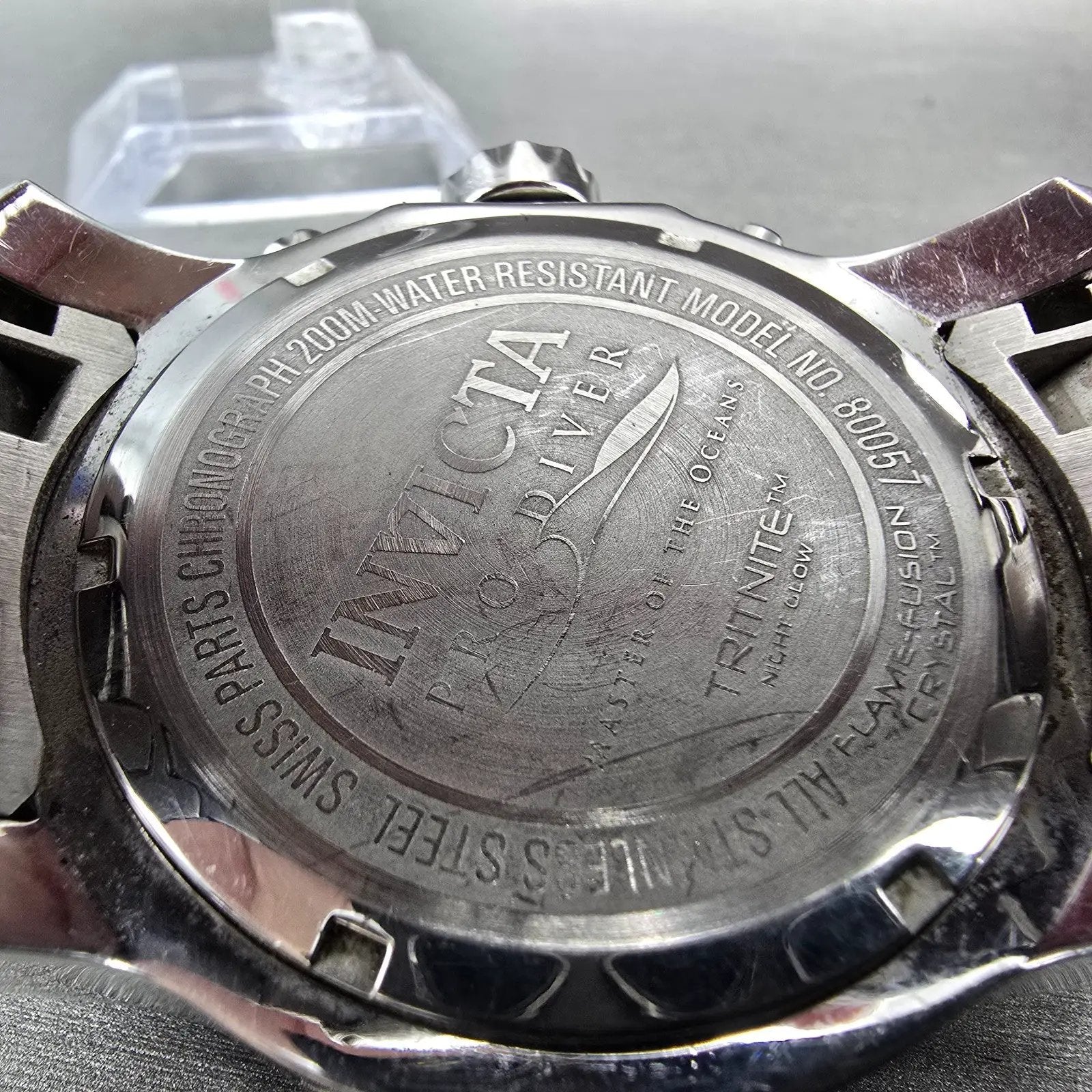 invicta Pro Diver Chronograph Watch Men 48mm Blue Dial Silver Tone 80057 New Bat9