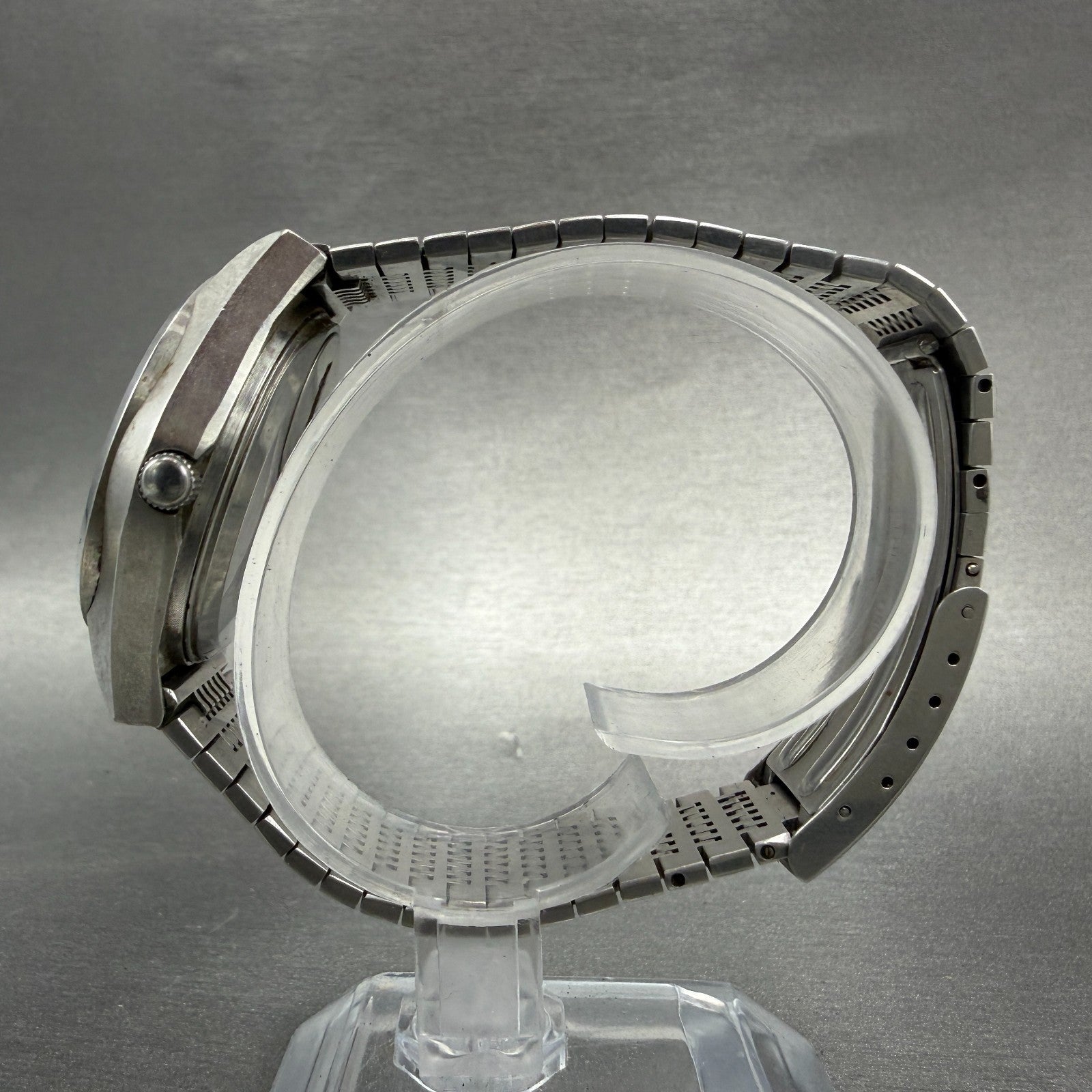 Seiko Watch Men 36mm Silver Dial Silver Tone Daydate 0843-8041 New Battery VTG6