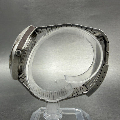 Seiko Watch Men 36mm Silver Dial Silver Tone Daydate 0843-8041 New Battery VTG6