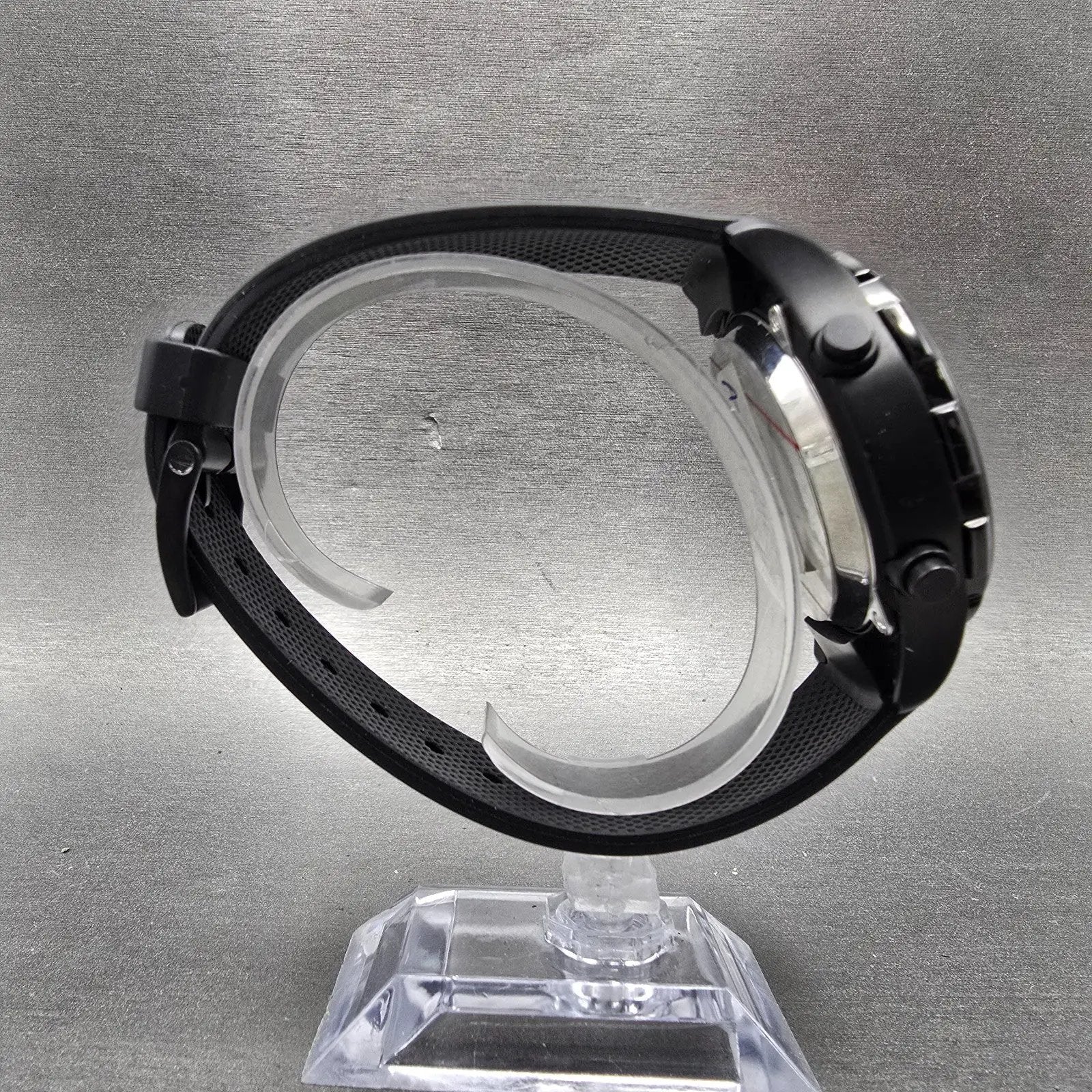 Nautica Dive Watch Men 44mm Black Analog Digital Alarm Chronograph New Battery8