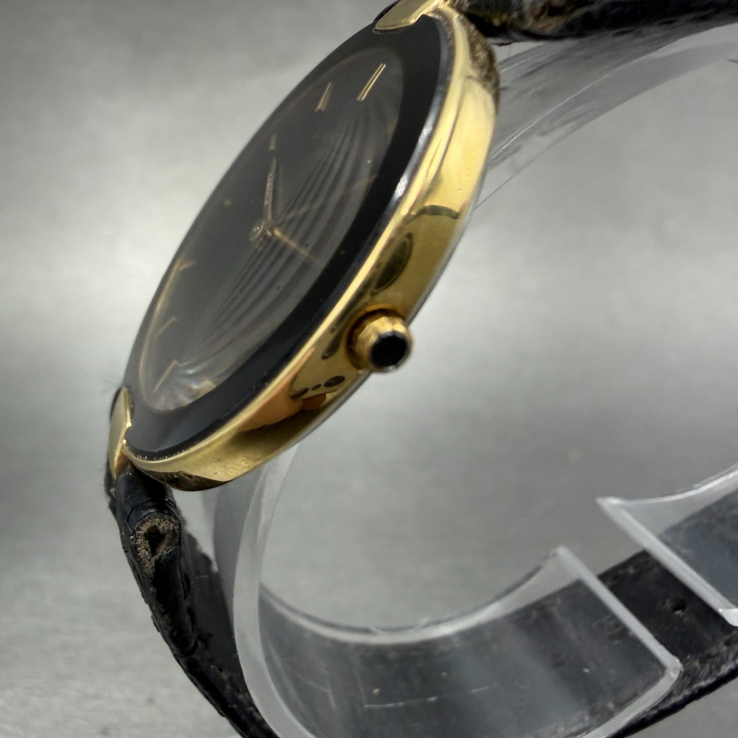 Seiko Lassale Watch Men 32mm Black Dial Gold Tone Round 5A54-2000 New Battery2