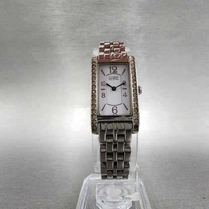Citizen EcoDrive Tank Watch Women 15mm White Dial Steel Crystal Bezel Runs A1235