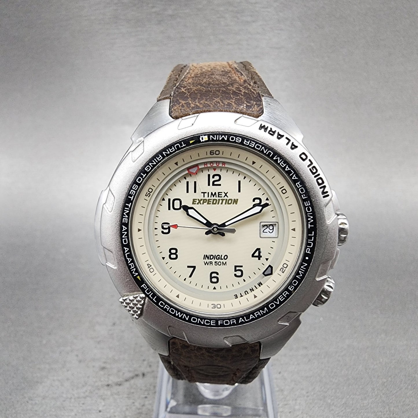 Timex Expedition Shenmue Watch Men 40mm White Dial Silver Tone Alarm NewBat READ0