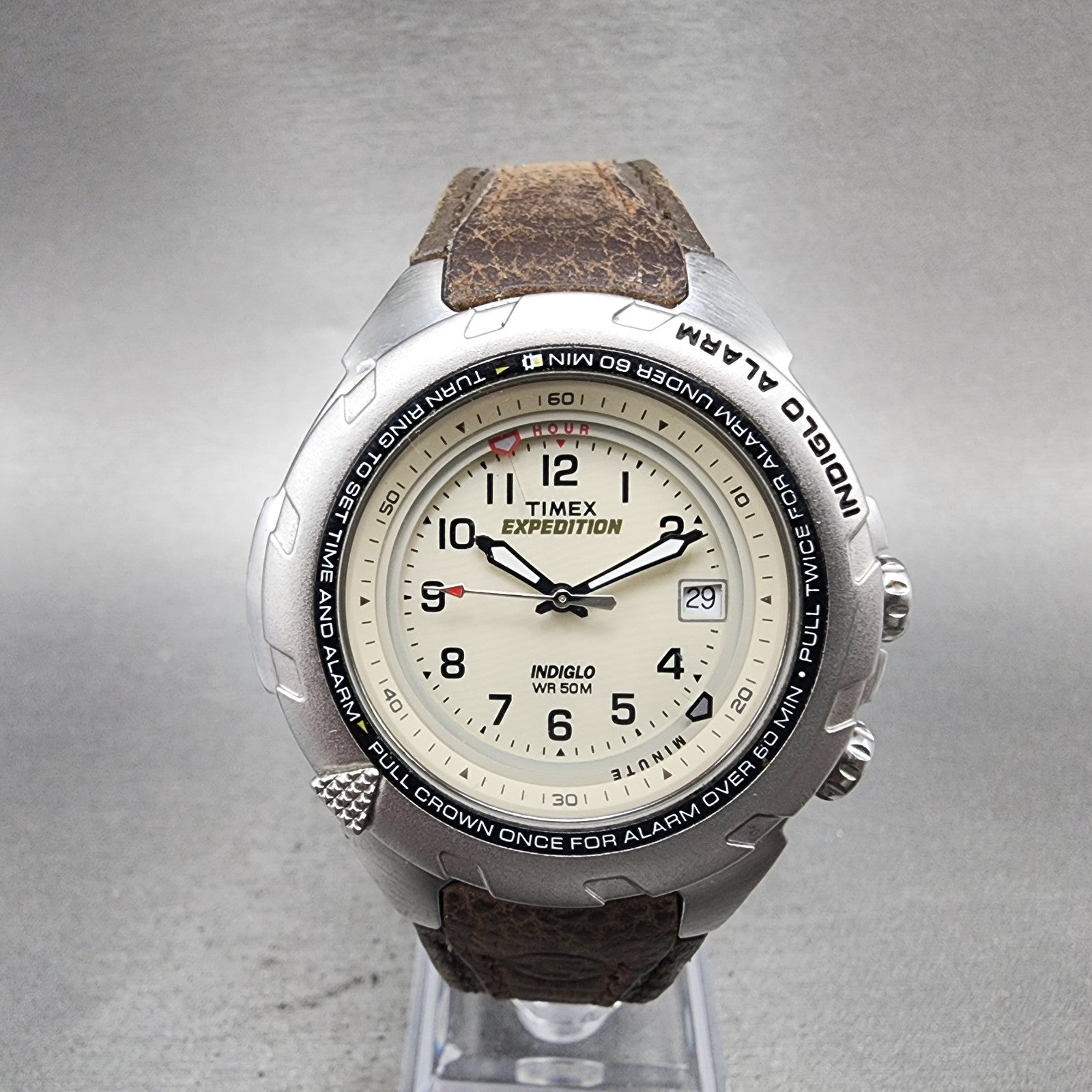 Timex Expedition Shenmue Watch Men 40mm White Dial Silver Tone Alarm NewBat READ0