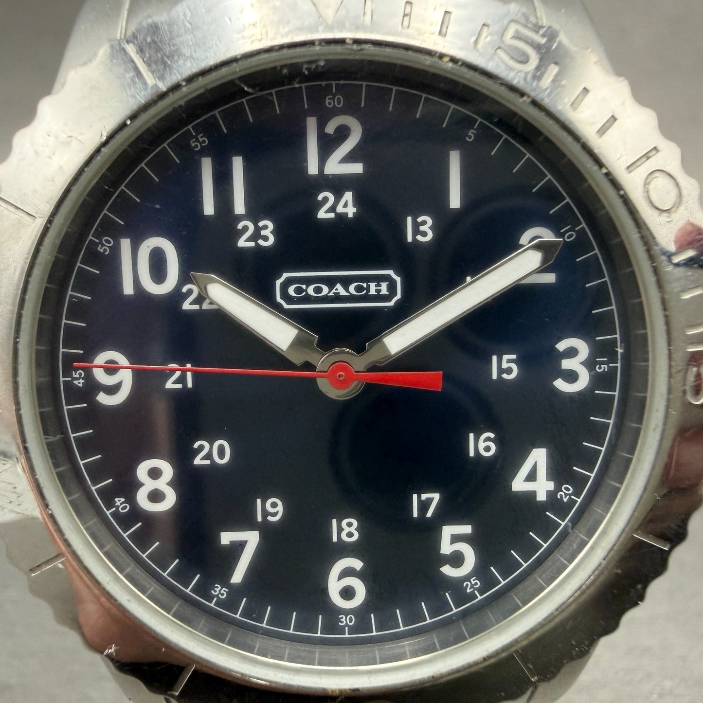 COACH Dive Watch Men 42mm Blue Dial Silver Tone CA.70.2.14.0711 Round New Batt1