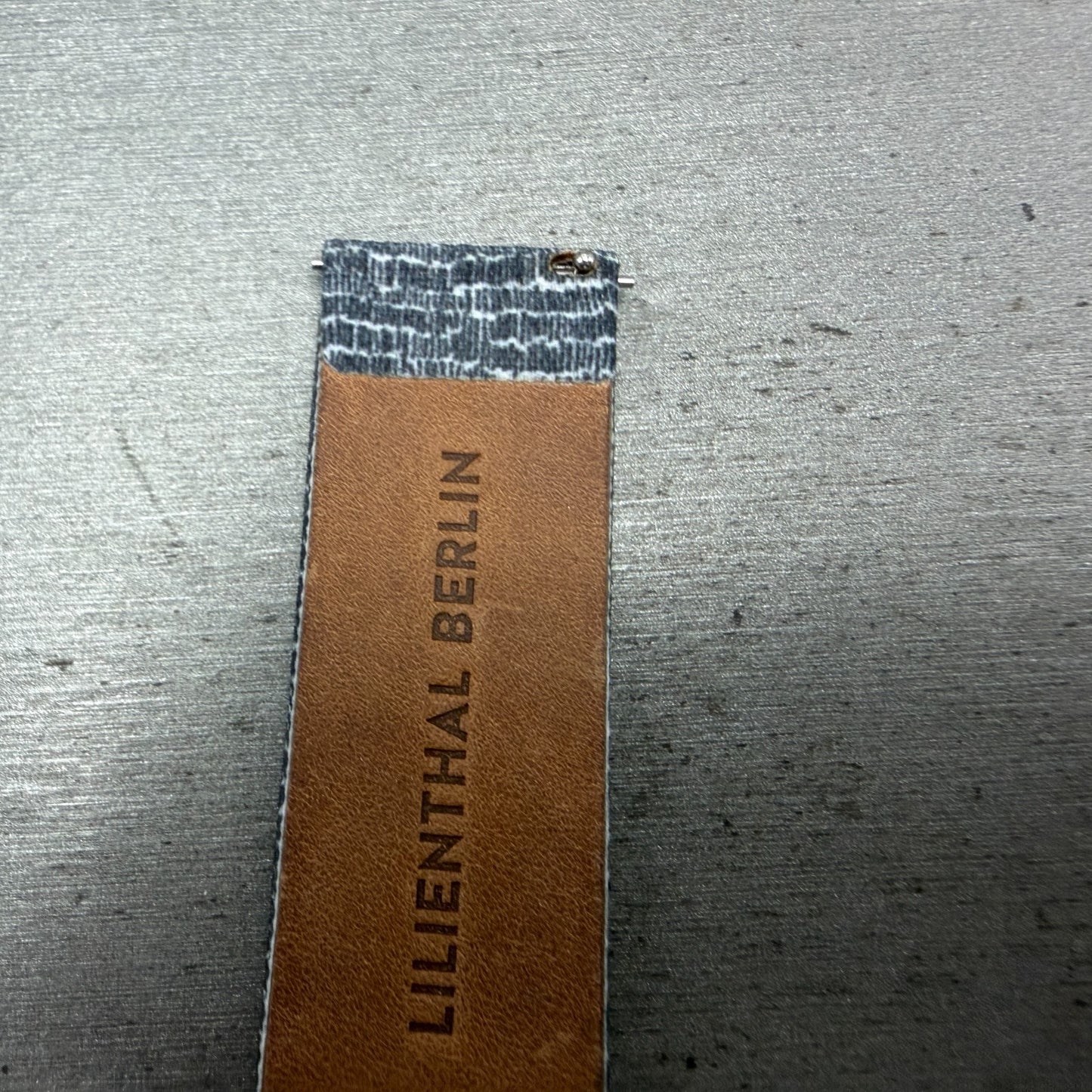 Lilienthal berlin Leather Watch band 20mm Blue White Two Piece7