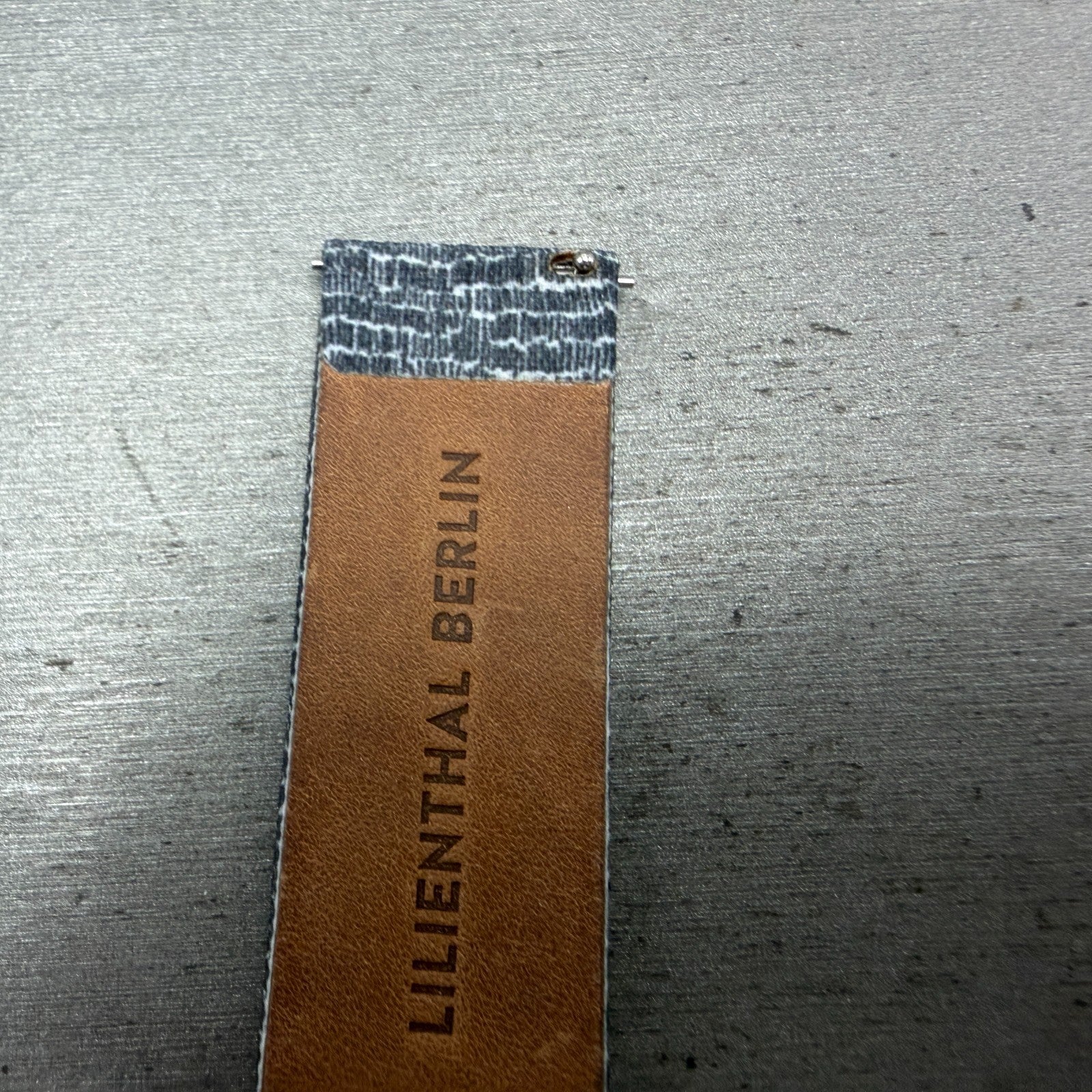 Lilienthal berlin Leather Watch band 20mm Blue White Two Piece7