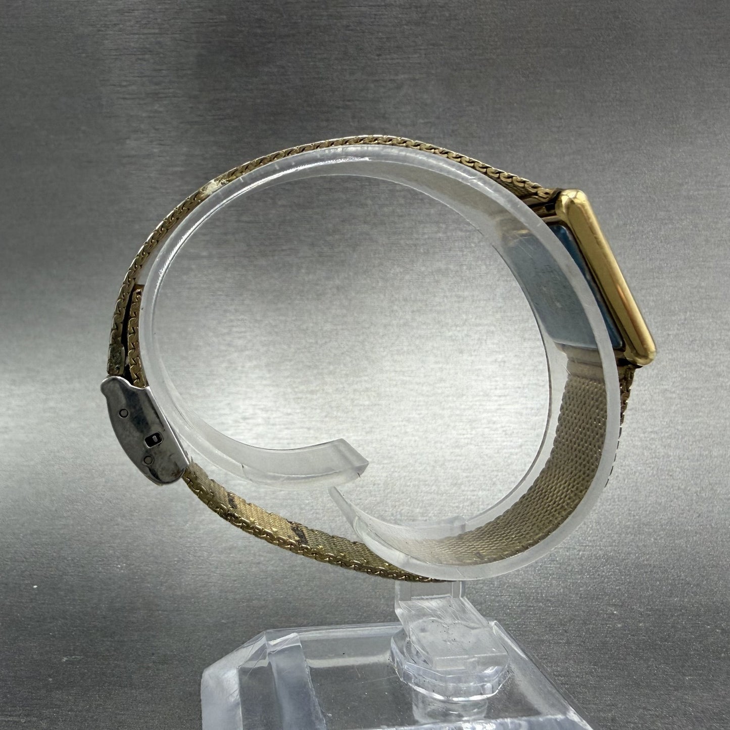 Seiko Tank Watch Women 18mm Champagne Dial Gold Tone 1400-5030 New Battery8