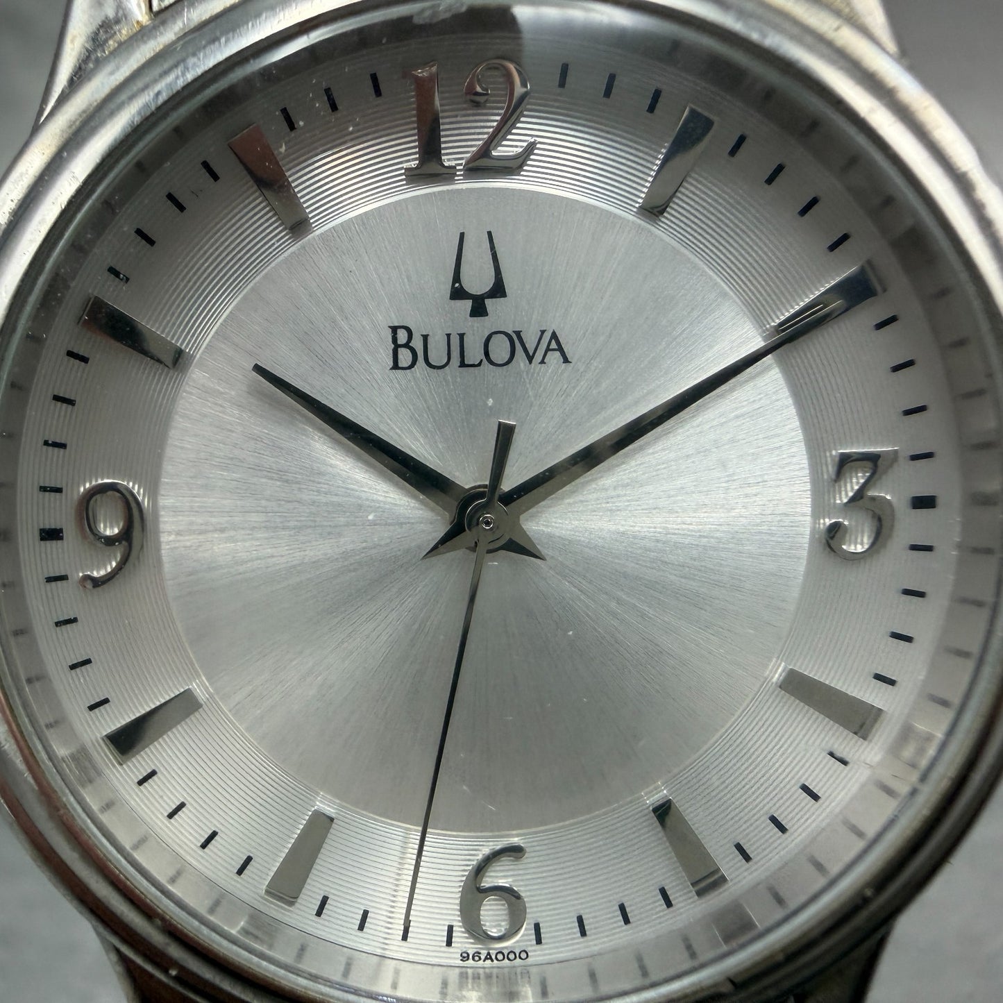 Bulova Watch Men 38mm Silver Dial Silver Tone Round 96A000 New Battery Vintage1