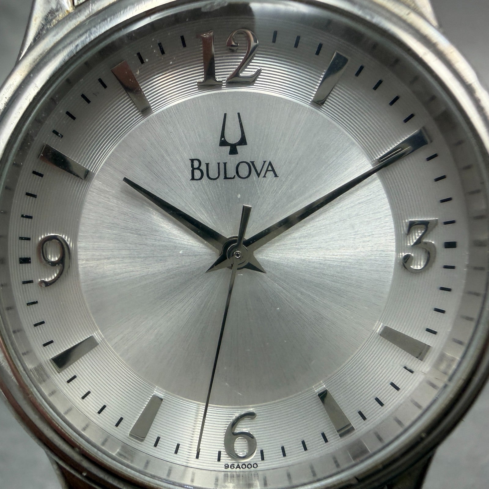 Bulova Watch Men 38mm Silver Dial Silver Tone Round 96A000 New Battery Vintage1
