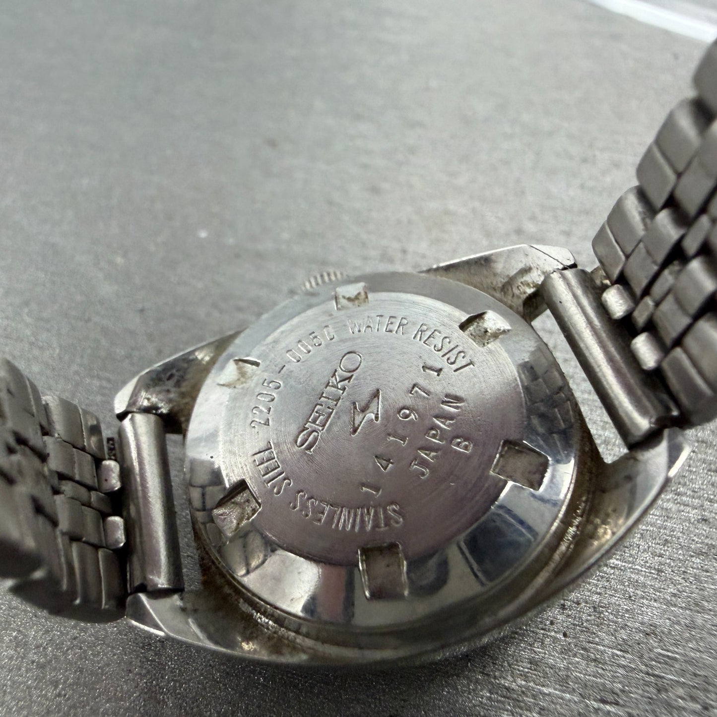 Seiko Autoamtic Watch Women 23mm Black Dial Silver Automatic 2205-0050 Runs9