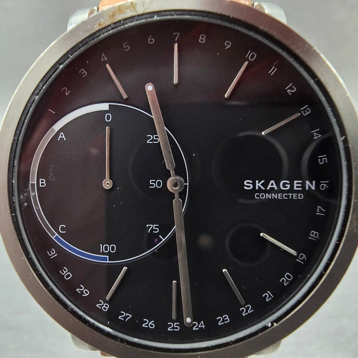 Skagen Connected Watch Men 42mm Gray Dial Silver Tone SKT1104 New Battery1