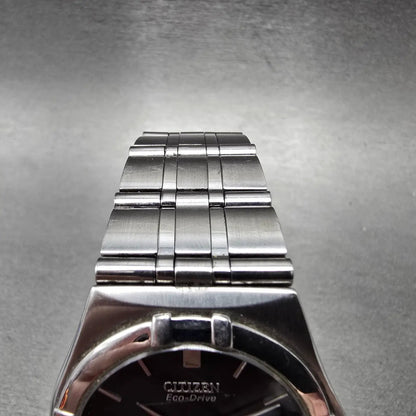Citizen Eco-Drive Watch Men 36mm Black Dial Silver Date Round E110-H26604 Runs5