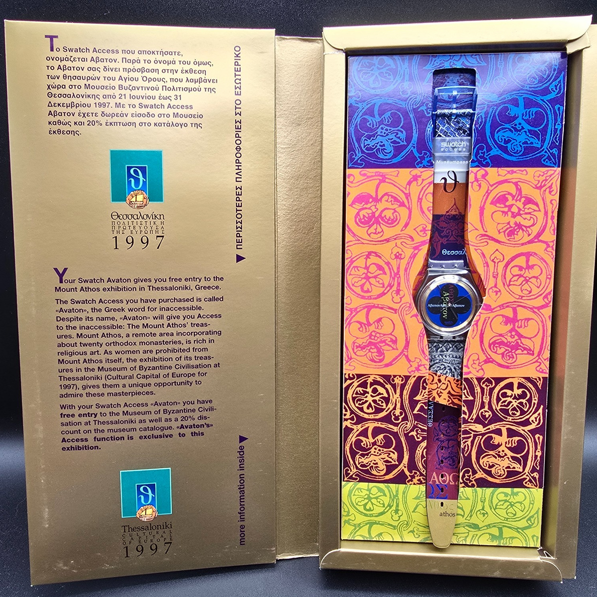 Swatch Access Avaton Watch Men 34mm Blue Dial Blue Case SKZ107 New Battery NOS1