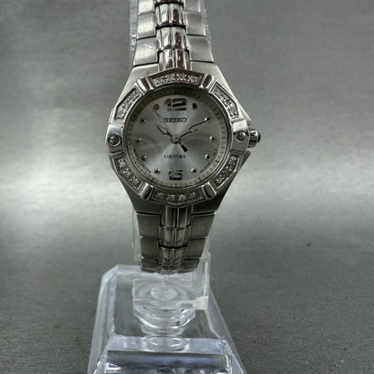 Seiko Coutura Watch Women 23mm Silver Dial Silver Tone 1n01-0le0 New Battery ABC5