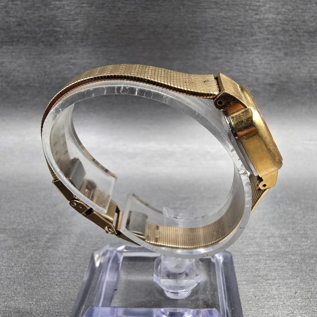 Seiko Watch Women 21mm Champagne Dial Gold Tone Rectangle 4301-5010 New Battery8