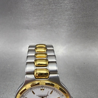 Longines Conquest VHP Watch Men 35mm White Dial Two Tone Date Round New Battery4
