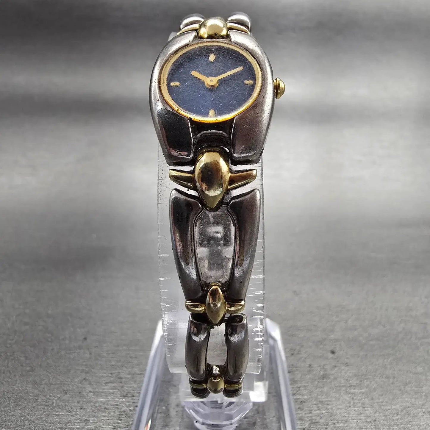 Citizen Watch Women 18mm Blue Dial Two Tone Oval 5421-S91590 New Battery Vintage5