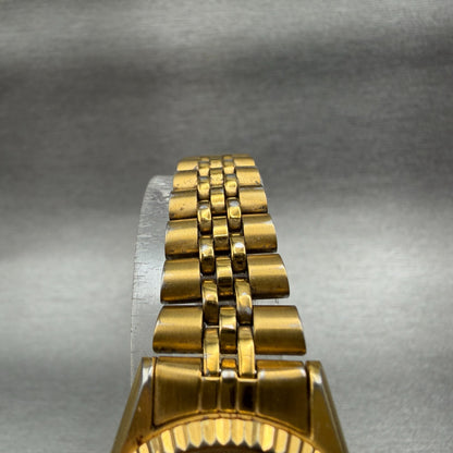 Seiko SQ Watch Women 24mm Gold Dial Gold Tone Daydate 24mm Round New Battery HDA4