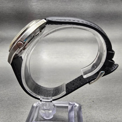 Seiko SQ Watch Men 36mm Silver Dial Silver Tone Daydate Round 7546-7070 New Batt6