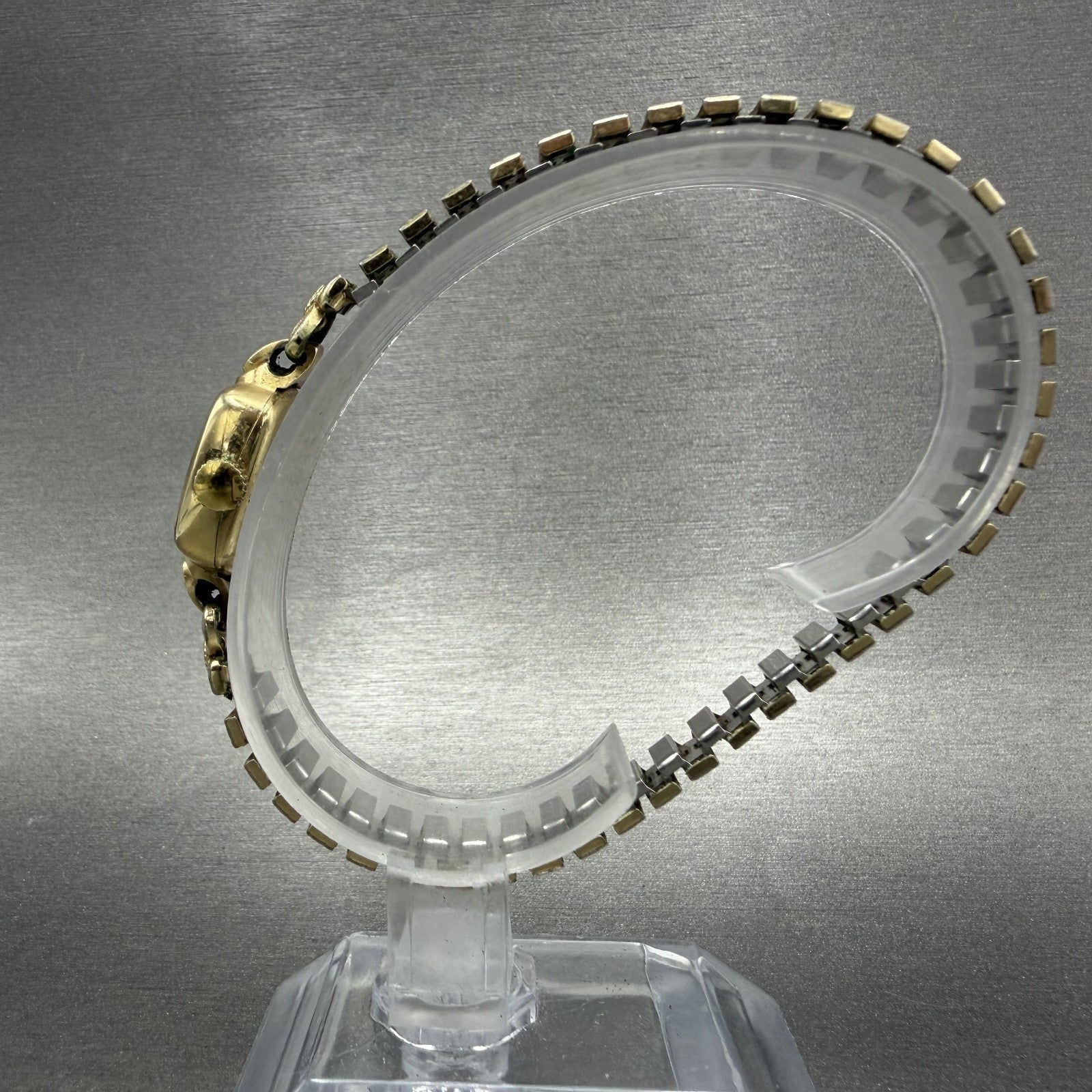 Hamilton Watch Women 14mm Cream Dial 14K Gold Filled Manual Wind Runs Rectangle6