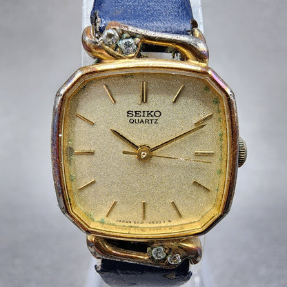 Seiko Watch Women 19mm Champagne Dial Gold Tone Octagon 54215240 New Battery1