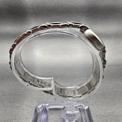 Bulova Watch Women 20mm MOP Dial Silver Tone Round 96L90 New Battery Bracelet8