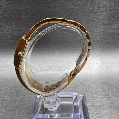 Bulova Watch Women 14mm MOP Dial Gold Tone Crystals Rectangle 98V28 New Battery6
