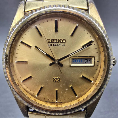 Seiko President Watch Men 36mm Champagne Dial Gold Tone READ!! 6923-8080 New Bat2