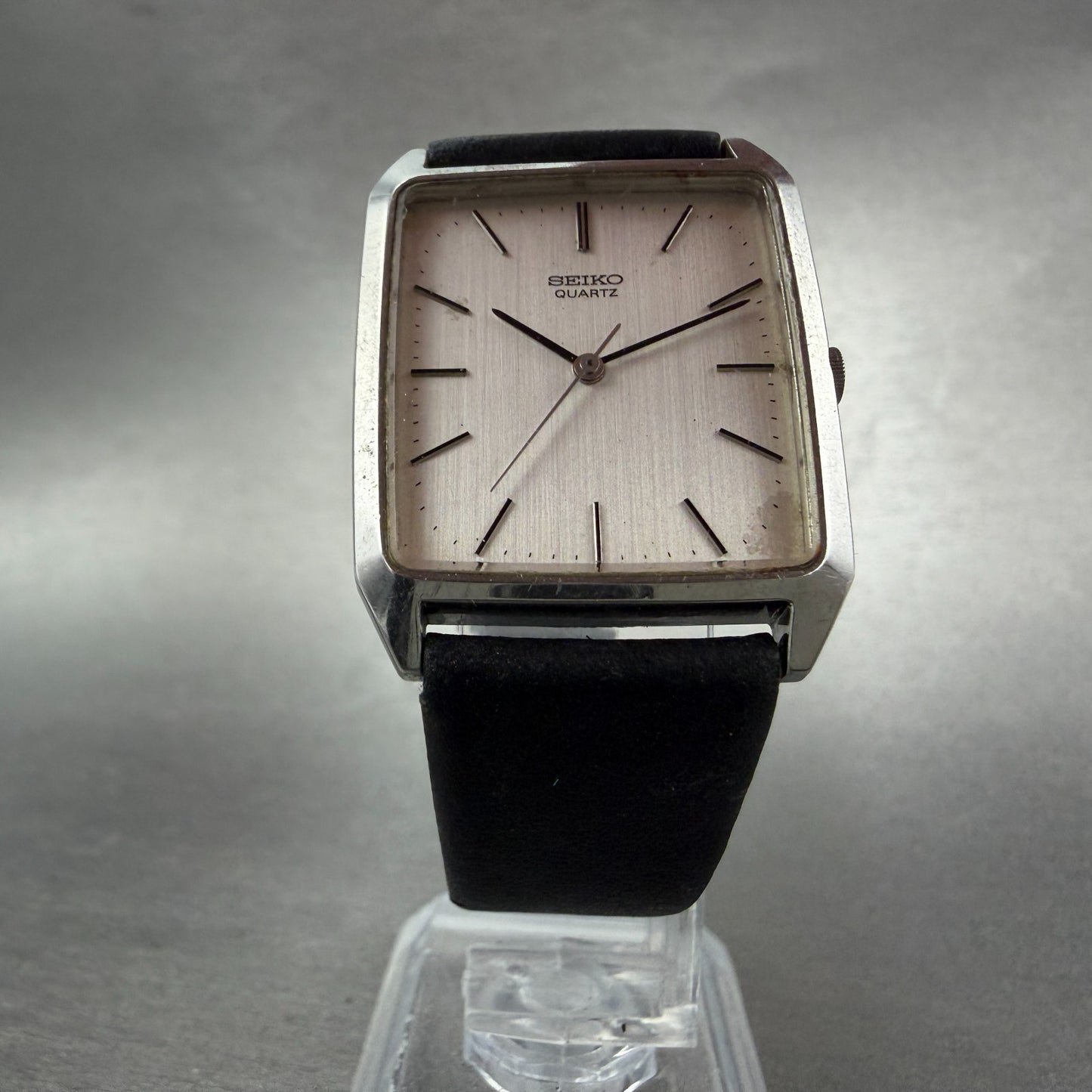 Seiko Tank Watch Men 27mm Silver Dial Silver Tone Rectangle 7431-5210 NewBattery5