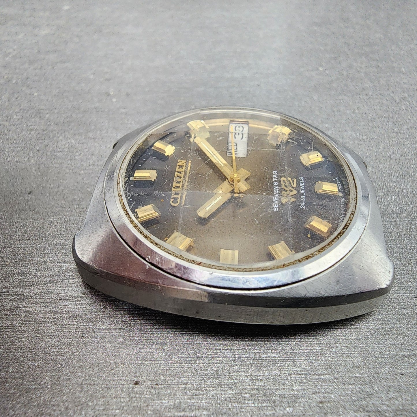 Citizen Sevenstar V2 Watch Men 36mm Brown Dial Steel Daydate Automatic PARTS4