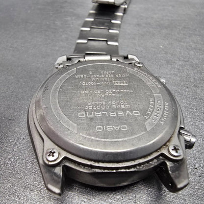 Casio Overland WTS Watch Men 39mm Gray Dial Titanium Date OVW-100TDJ  PARTS13