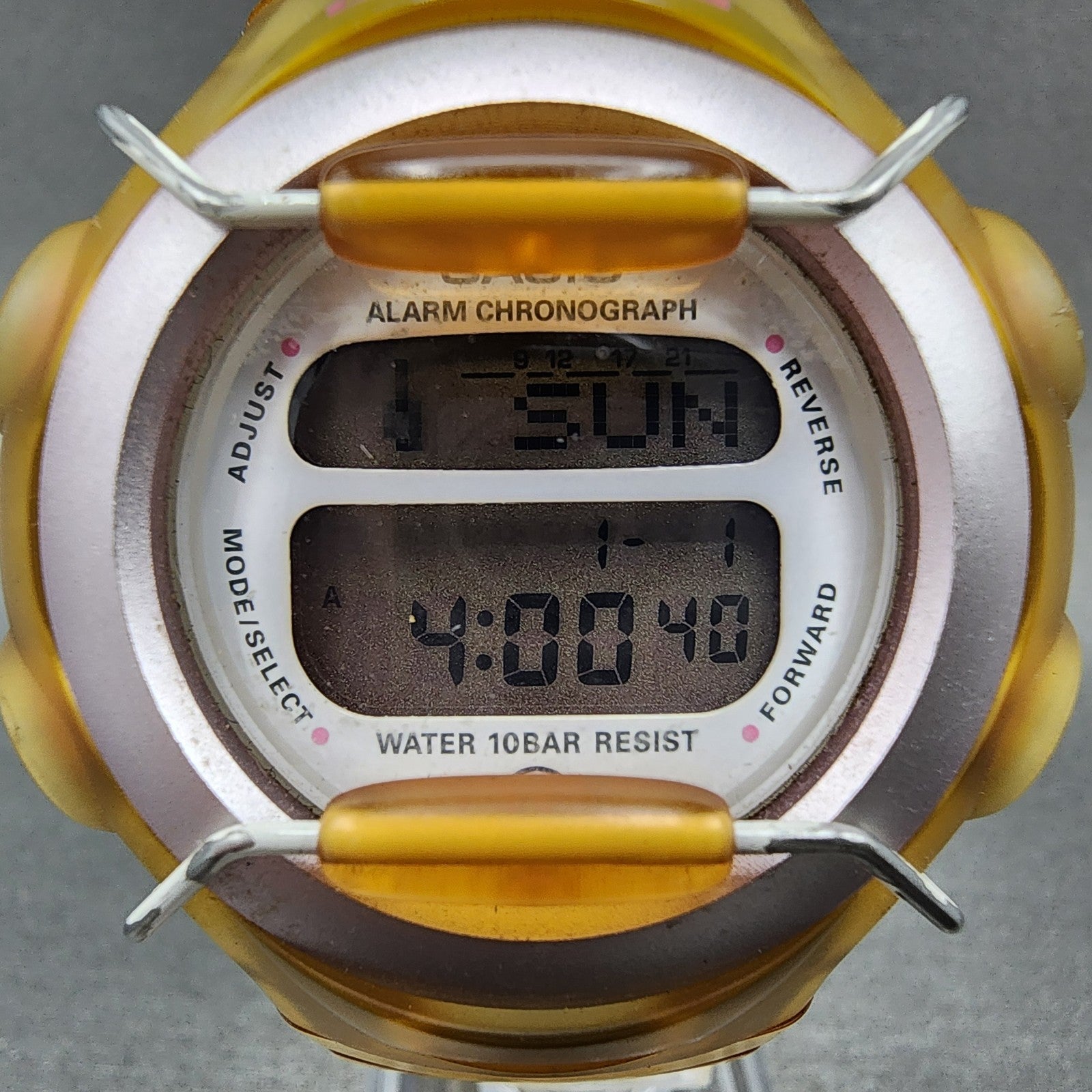 Casio baby G Watch Women 41mm Digital Clear Case Round Alarm Chrono New Battery1