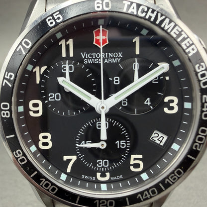 Victorinox Swiss Army Chrono Classic Watch Men 40mm Black Dial Steel Date NewBat1