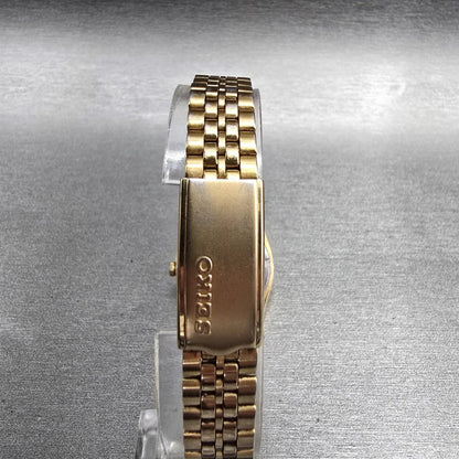 Seiko Watch Women 23mm Gold Dial Gold Tone Daydate Round 7N83-0011 New Battery7