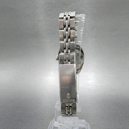 Seiko Automatic Watch Women 24mm Black Dial Silver Tone Date 2205-0050 Runs