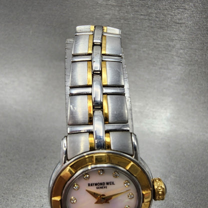 Raymond Weil Parsifal Watch Women 23mm MOP Dial Two Tone 9640 New Battery4