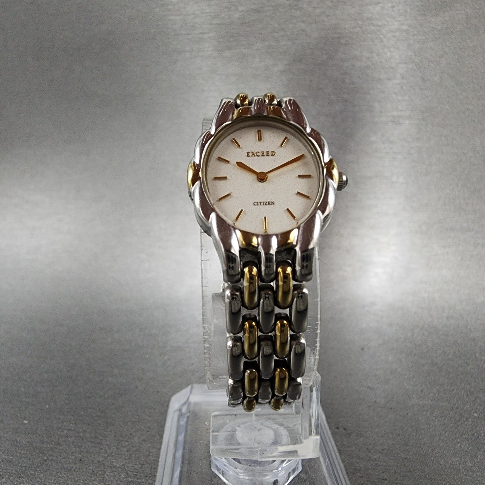 Citizen Exceed Watch Women 19mm Silver Dial Two Tone 5420H04287 New Battery5