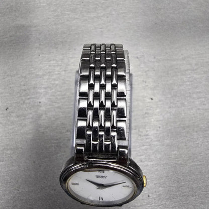 Seiko Watch Women 23mm White Dial Gray Tone Date Round 7N89-0281 New Battery4